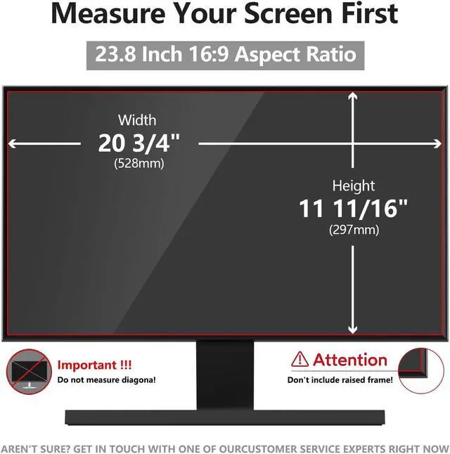 Alt view image 2 of 5 - [2 Pack] Pozlle 23.8 Inch Computer Privacy Screen Shield for 16:9 Widescreen Desktop Monitor - Anti-Glare Blue Light Privacy Filters and Anti Spy Privacy Screen Protector Film