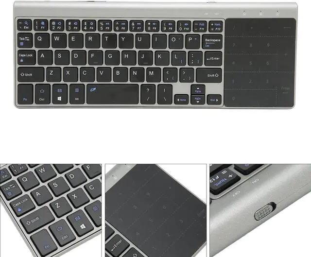 Alt view image 4 of 5 - 2 in 1 Mini Wireless Keyboard and Mouse Combo, 2.4GHz Portable Ultra Slim Keyboard with Sensitive Touchpad, Smart Power Saving, Compatible with iOS Android Computer TV Box