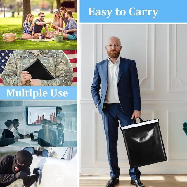 Alt view image 3 of 5 - 5 Pack Faraday Bags, Extra Large Faraday Bag for Laptops & Tablets & Radio & Car Keys, Waterproof & Fireproof Faraday Cage with Reflective Strip, Anti-Theft Faraday Key Fob Protector