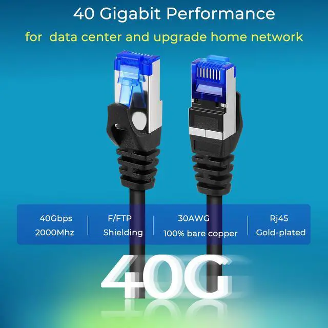 Alt view image 3 of 5 - Rapink Patch Cables Cat8 1ft 24 Pack Slim, Cat8 Ethernet Patch Cable 40G Support, Snagless Cat 8 Patch Cable for Patch Panel to Switch, Flexiable Cat 8 Ethernet Cable Datacenter with Gold Plated