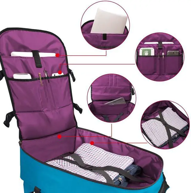 Alt view image 3 of 5 - Rangeland Travel Backpack 17L Lightweight Casual Small Carry-on Daypack 15-inch Laptop Notebook, Underseat Overnight Weekender, Blue