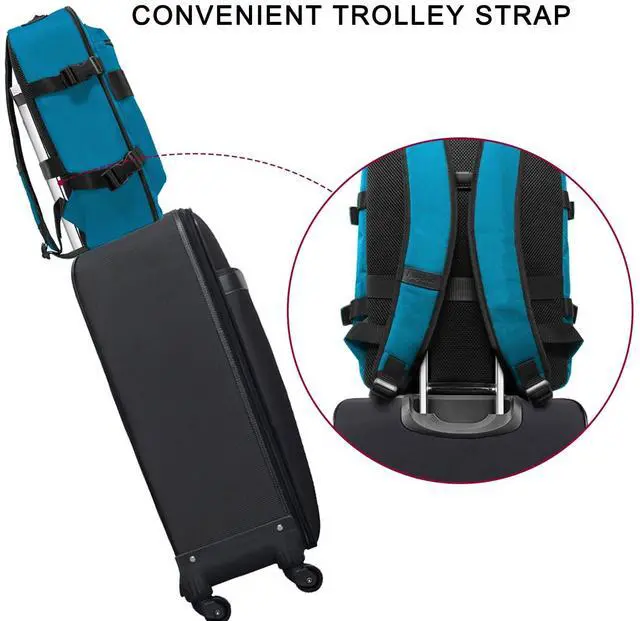 Alt view image 5 of 5 - Rangeland Travel Backpack 17L Lightweight Casual Small Carry-on Daypack 15-inch Laptop Notebook, Underseat Overnight Weekender, Blue