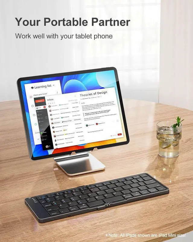 Alt view image 4 of 5 - Rovinda Foldable Bluetooth Keyboard, Portable Wireless Folding Keyboard (BT5.1 x 3), Pocket-Sized & Ultra-Slim, USB-C Rechargeable for iOS, Android, Windows Mac OS Laptop Tablet Smartphone, Green