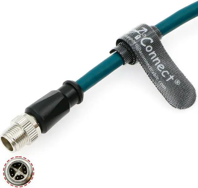 Alt view image 4 of 5 - AConnect M12 X-Code 8 Pin Male to Female Industrial High Flexible Aviation Sensor Connector Waterproof Shielded Cable for Cognex Industrial Cameras 2M