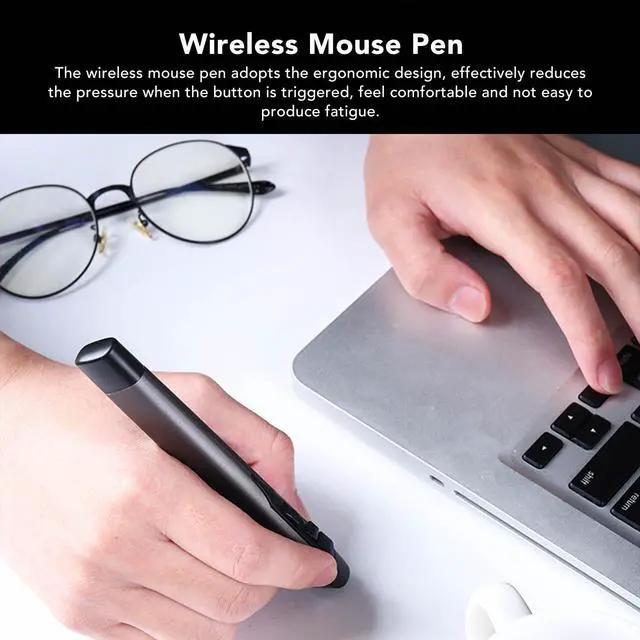 Alt view image 2 of 5 - Serounder Bluetooth Optical Pen Mouse - 2.4G 1200 DPI, 4 Buttons, Ergonomic Mini Air Mouse for Laptops/Pads