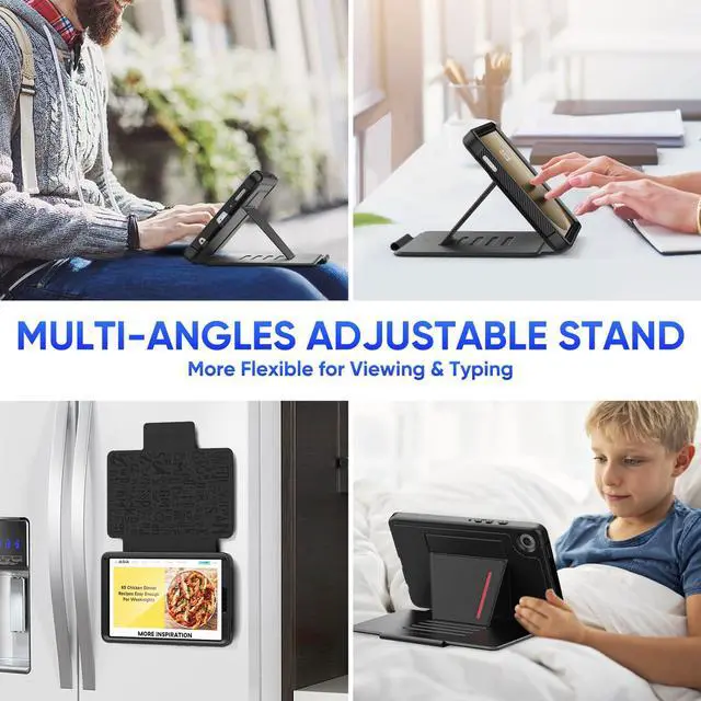 Alt view image 5 of 5 - SEYMAC stock Case for Samsung Galaxy Tab A9 8.7'', Case with Magnetic Multi-Angles Stand, Card Slot for Galaxy Tab A9 8.7'' SM-X110/X115/X117, (Black)