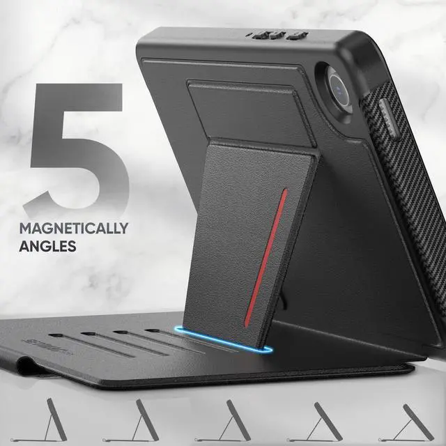 Alt view image 2 of 5 - SEYMAC stock Case for Samsung Galaxy Tab A9 8.7'', Case with Magnetic Multi-Angles Stand, Card Slot for Galaxy Tab A9 8.7'' SM-X110/X115/X117, (Black)