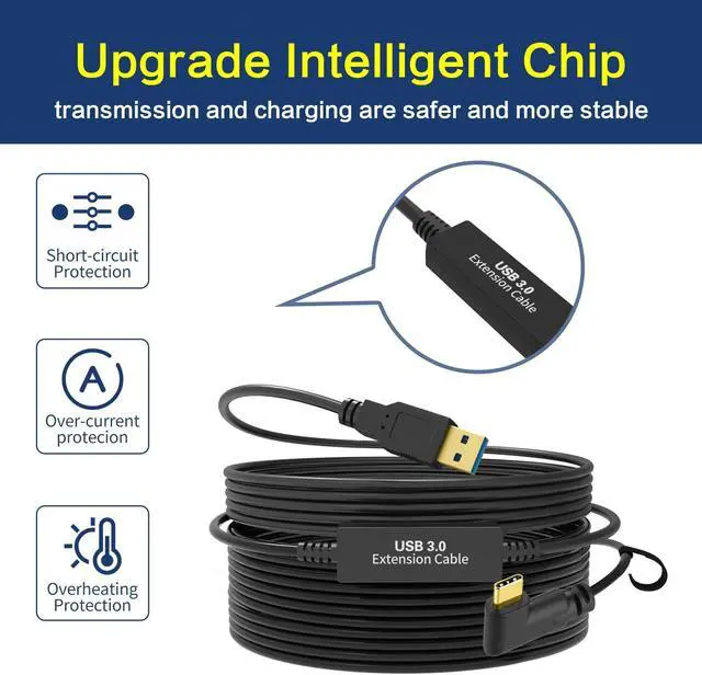 Alt view image 2 of 5 - S.H.Y SPRUCES VR Link Cable 33 Feet, Compatible with Oculus Quest 2 Quest 3/Pro/Pico4 Accessories, USB 3.2 to Type C, for Meta/Quest 3/Steam VR Headset Gaming Connection PC,10M