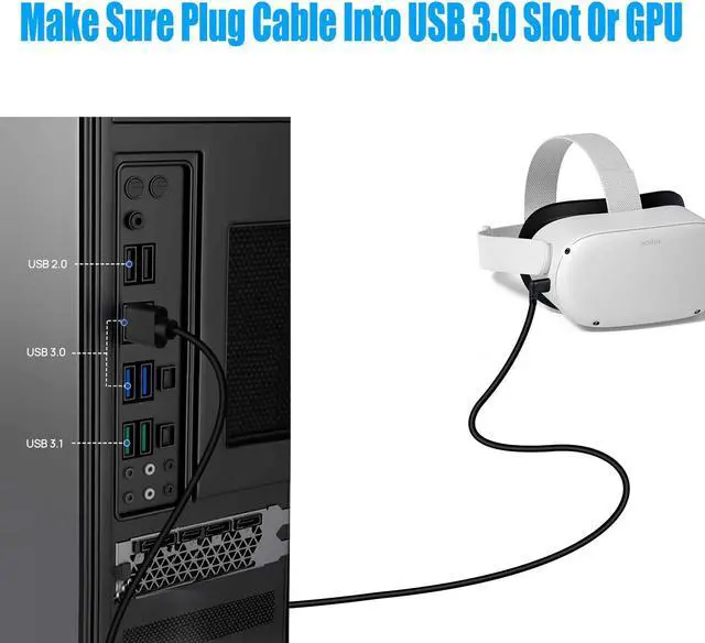 Alt view image 3 of 5 - S.H.Y SPRUCES VR Link Cable 33 Feet, Compatible with Oculus Quest 2 Quest 3/Pro/Pico4 Accessories, USB 3.2 to Type C, for Meta/Quest 3/Steam VR Headset Gaming Connection PC,10M