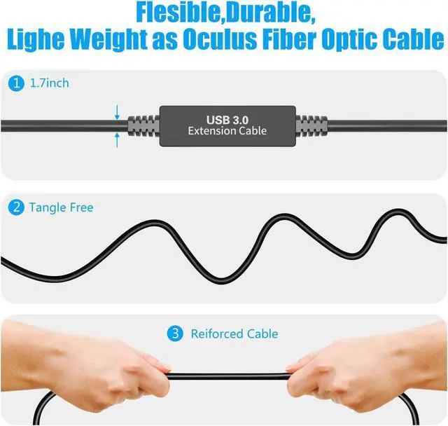 Alt view image 4 of 5 - S.H.Y SPRUCES VR Link Cable 33 Feet, Compatible with Oculus Quest 2 Quest 3/Pro/Pico4 Accessories, USB 3.2 to Type C, for Meta/Quest 3/Steam VR Headset Gaming Connection PC,10M