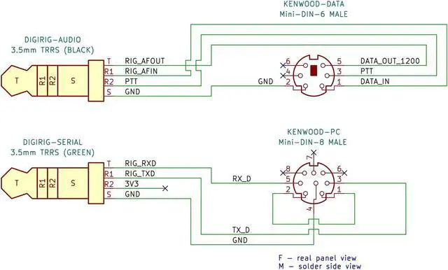 Alt view image 5 of 5 - Digirig 24" Coiled Cables for Kenwood TM-V71, TM-D710 - Black Audio & RS-232 Serial CAT Cables (1 Kit of 2)