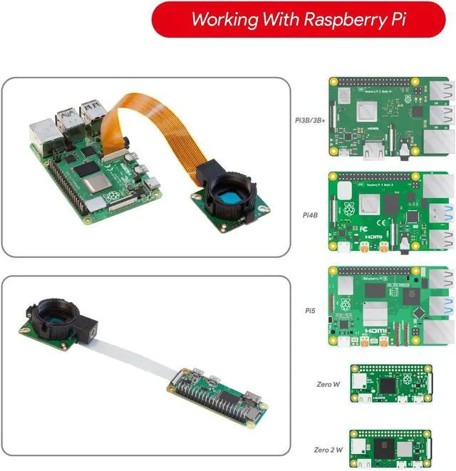 Alt view image 3 of 5 - Arducam for Raspberry Pi HQ Camera Module,12.3MP IMX477 Raspberry Pi Camera for Raspberry Pi5/4B/3B+/Zero 2W, Comes with C-CS Adapter and Tripod Mount