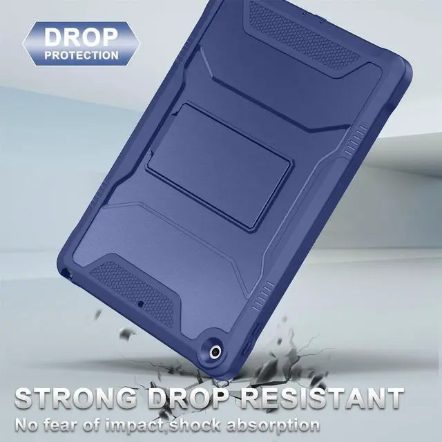 Alt view image 5 of 5 - Soke Case for iPad 9th/8th/7th Generation 10.2-Inch (2021/2020/2019 Release), with Built-in Screen Protector and Kickstand, Rugged Full Body Protective Cover for Apple iPad 10.2 Inch - Navy