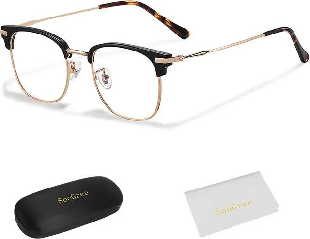 Main image of SooGree Blue Light Blocking Glasses Men Women Anti Blu-Ray Clear Gaming Glasses Half Frame UV 400 Anti Eyestrain Computer
