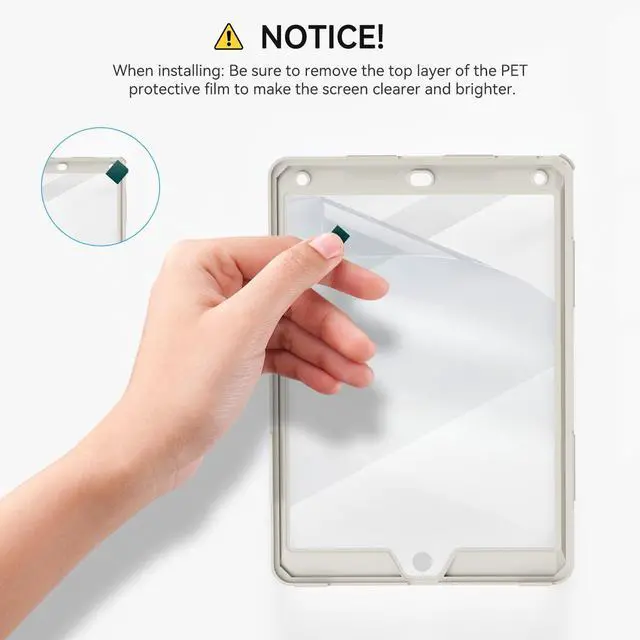 Alt view image 3 of 5 - Stweap Case for iPad 6th/5th Generation 9.7'' with Screen Protector Pencil Holder [360 Rotating Hand Strap] &Stand, Drop-Proof Case for iPad 6th/5th/ Air 2/ Pro 9.7 (FruitGreen&Beige)