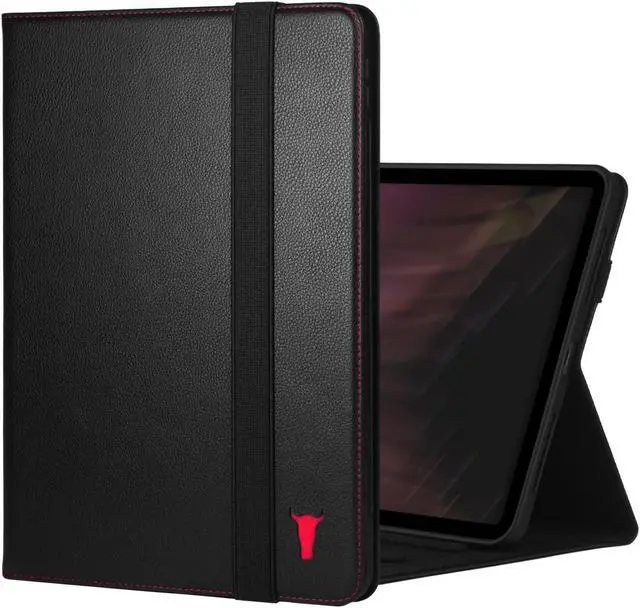 Main image of TORRO Case Compatible with iPad Pro 11 5th Gen (2024)  Premium Leather iPad Pro 11 M4 Case with Stand Function, Apple Pencil Connectivity and Wake/Sleep Function (Black with Red Detail)