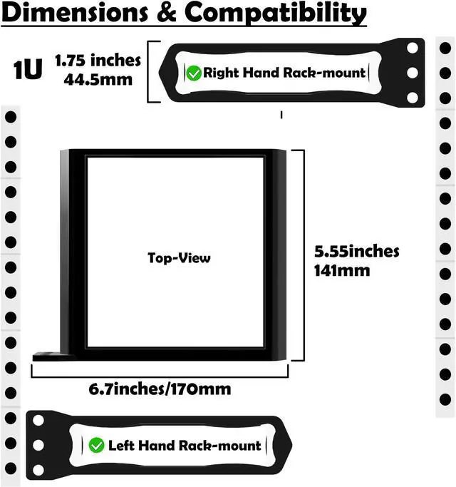 Alt view image 4 of 5 - Bartallama3D 1U Rackmount Bracket for Unifi Cloud Key G2 - Black