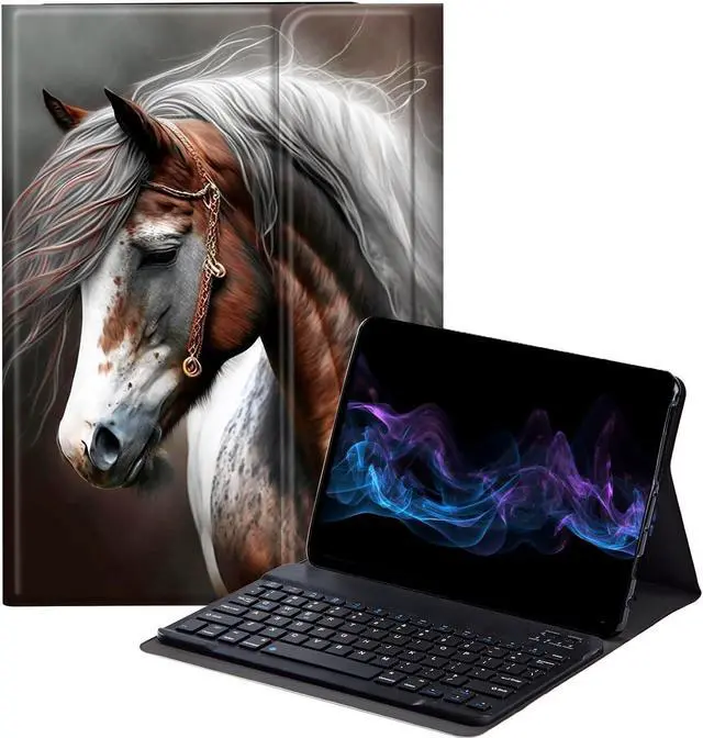 Main image of BFDHGQZC Horse Keyboard Case for Samsung Galaxy Tab S6 Lite 10.4 inch 2022 (SM-P613/P619)/2020 (SM-P610/P615),Slim Stand Protective Cover with Detachable Keyboard