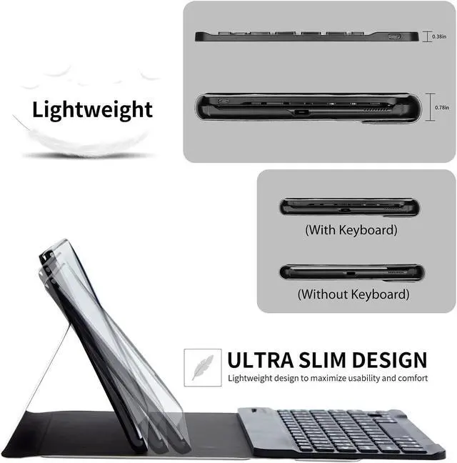 Alt view image 3 of 5 - BFDHGQZC Horse Keyboard Case for Samsung Galaxy Tab S6 Lite 10.4 inch 2022 (SM-P613/P619)/2020 (SM-P610/P615),Slim Stand Protective Cover with Detachable Keyboard