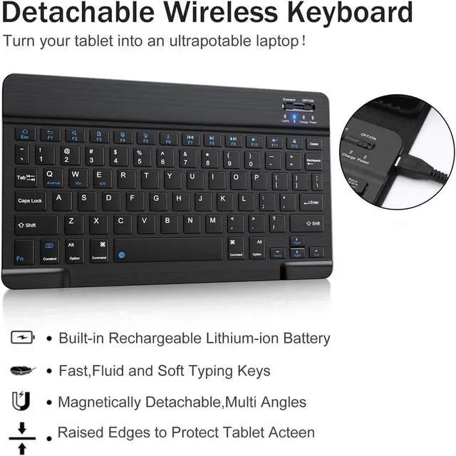 Alt view image 4 of 5 - BFDHGQZC Horse Keyboard Case for Samsung Galaxy Tab S6 Lite 10.4 inch 2022 (SM-P613/P619)/2020 (SM-P610/P615),Slim Stand Protective Cover with Detachable Keyboard