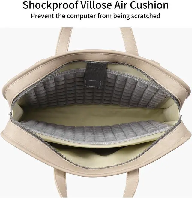 Alt view image 2 of 5 - TAIKESEN 360° Protective Laptop Shoulder Bag Sleeve Case for 13-14.2 inch Notebooks, Compatible with 14 inch New MacBook Air Pro Max M1 M2 M3, HP, Dell, Asus, Acer, with Airbags, Handle, Khaki