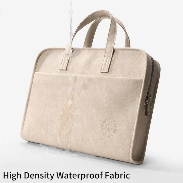 Alt view image 4 of 5 - TAIKESEN 360° Protective Laptop Shoulder Bag Sleeve Case for 13-14.2 inch Notebooks, Compatible with 14 inch New MacBook Air Pro Max M1 M2 M3, HP, Dell, Asus, Acer, with Airbags, Handle, Khaki