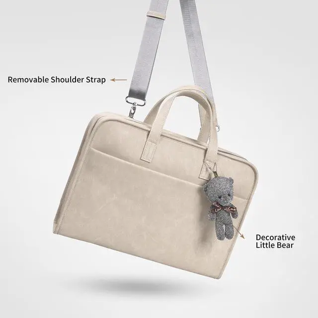 Alt view image 5 of 5 - TAIKESEN 360° Protective Laptop Shoulder Bag Sleeve Case for 13-14.2 inch Notebooks, Compatible with 14 inch New MacBook Air Pro Max M1 M2 M3, HP, Dell, Asus, Acer, with Airbags, Handle, Khaki