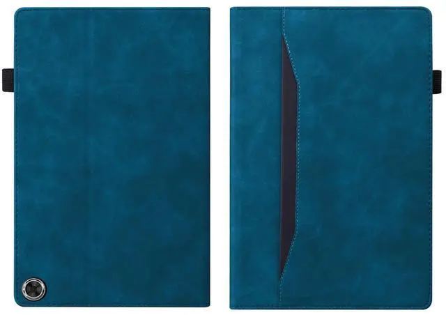 Alt view image 2 of 5 - Folio Cover for  Fire Max 11 2023 (13th Generation), Techcircle PU Leather Multi-Angle Stand Flexible TPU Back Shell Protective Case with Pen Holder & Front Pocket for Fire Max 11 Tablet, Blue