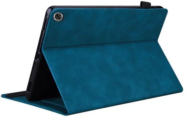 Alt view image 4 of 5 - Folio Cover for  Fire Max 11 2023 (13th Generation), Techcircle PU Leather Multi-Angle Stand Flexible TPU Back Shell Protective Case with Pen Holder & Front Pocket for Fire Max 11 Tablet, Blue