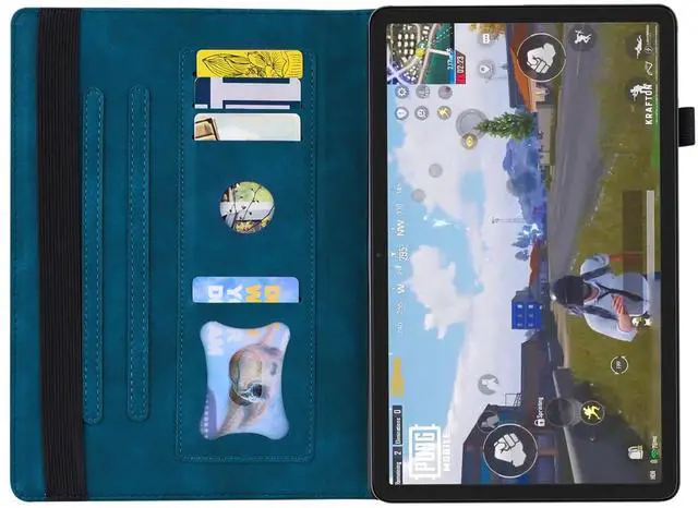 Alt view image 3 of 5 - Folio Cover for  Fire Max 11 2023 (13th Generation), Techcircle PU Leather Multi-Angle Stand Flexible TPU Back Shell Protective Case with Pen Holder & Front Pocket for Fire Max 11 Tablet, Blue