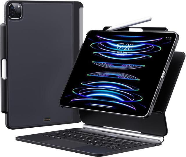 Main image of Techfish iPad Case Compatible with Magic Keyboard & Smart Keyboard Folio(Keyboard not Included), Magnetic Back Slim Cover with Pencil Holder for iPad Pro 11" 1st-4th Gen / 10.9" iPad Air 4 & 5 Black