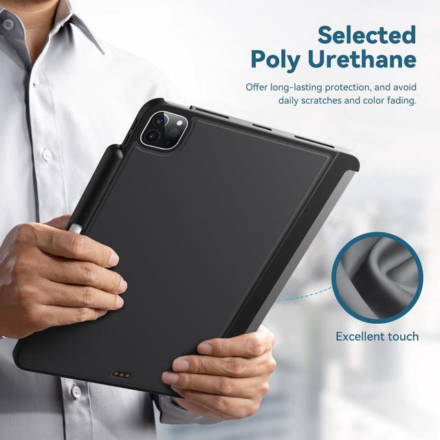 Alt view image 5 of 5 - Techfish iPad Case Compatible with Magic Keyboard & Smart Keyboard Folio(Keyboard not Included), Magnetic Back Slim Cover with Pencil Holder for iPad Pro 11" 1st-4th Gen / 10.9" iPad Air 4 & 5 Black