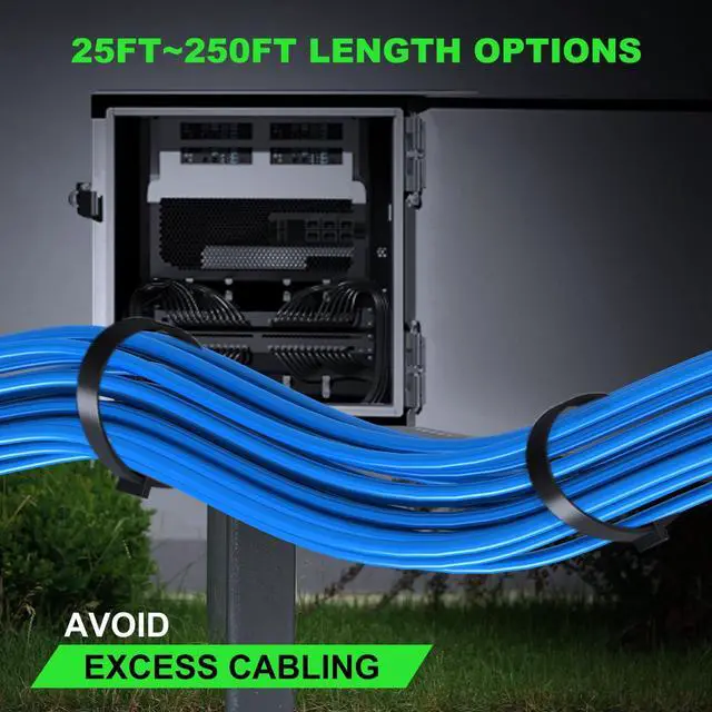 Alt view image 5 of 5 - CableGeeker Cat 6 Ethernet Cable 150 ft, High Speed 10Gbps Internet Network Cable, 24AWG Heavy Duty Patch Cord, UTP LAN Internet Patch Cable for Router, Modem, PS5/4, Xbox, Server, Blue