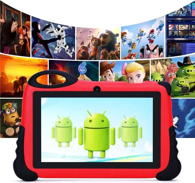 Alt view image 4 of 5 - 2024 Kids Tablet for 3-7, 7" Android 13 Tablet for Kids, 4GB+32GB(512GB TF), Parental Control, Eye Protection Screen, 1024x600 Resolution Toddler Tablets with iWawa Pre-Installed for Boys Girls - Red