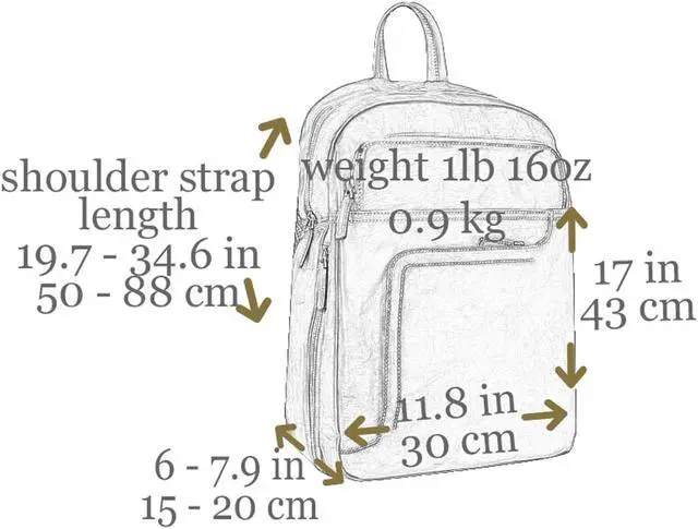 Alt view image 5 of 5 - Time Resistance Leather Business Backpack - Laptop and A4 Portfolio Bag - Travel Bag Rucksack (Black)