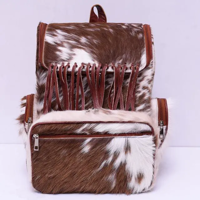 Alt view image 2 of 5 - CHAYELL Cowhide Genuine Leather Backpack with Laptop Compartment - Travel Bag, Western Diaper Bag for Women
