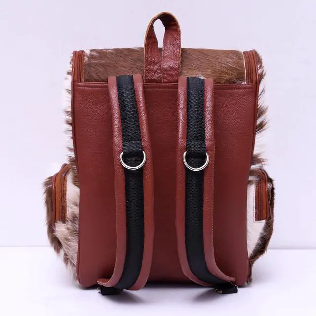 Alt view image 3 of 5 - CHAYELL Cowhide Genuine Leather Backpack with Laptop Compartment - Travel Bag, Western Diaper Bag for Women