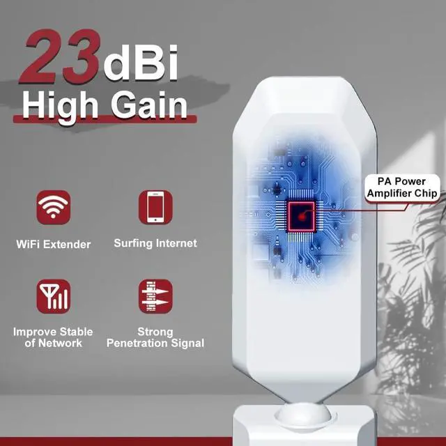 Alt view image 4 of 5 - WiFi Extender 2.4GHz&5GHz 1200Mbps WiFi Booster, Covers 1290 Sq.ft and 25 Devices, WiFi Booster and Signal Amplifier WiFi Repeater Wireless WiFi Range Extender for Home or Garden
