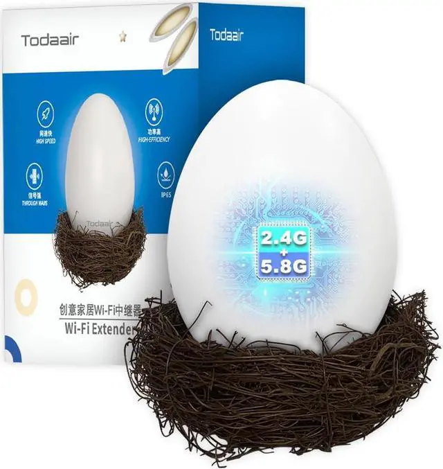 Main image of WiFi Egg,Extenders Signal Booster for HomeUp to 1200Mbps Dual Band RepeaterCovers Up to Least 3440 Sq. ft and 30 Devices WiFi Range Extender