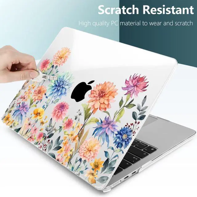 Alt view image 4 of 5 - TWOLSKOO for MacBook Air 15 inch Case 2025 2024 2023 Release M4 A3241 M3 A3114 M2 A2941, Plastic Hard Shell & Screen Protector & Keyboard Cover & Trackpad Film, Beautiful Flowers