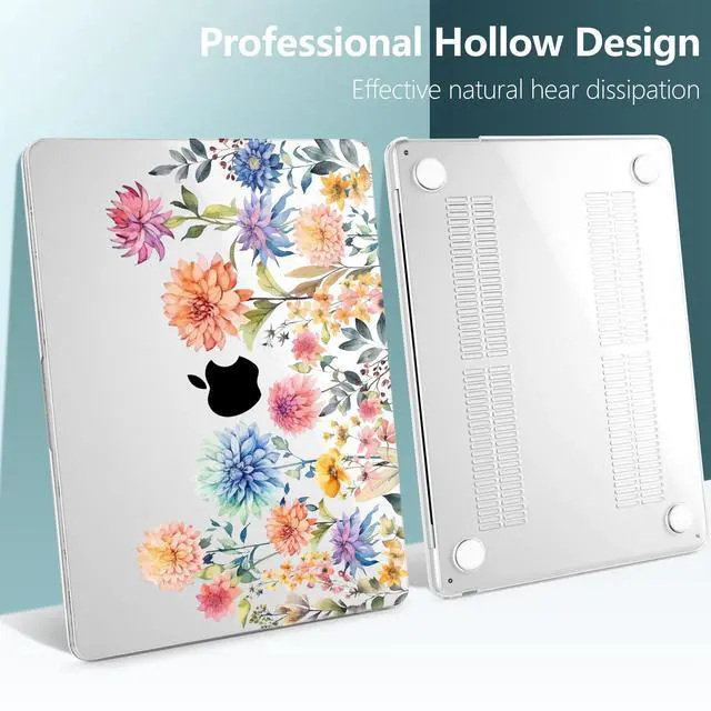 Alt view image 5 of 5 - TWOLSKOO for MacBook Air 15 inch Case 2025 2024 2023 Release M4 A3241 M3 A3114 M2 A2941, Plastic Hard Shell & Screen Protector & Keyboard Cover & Trackpad Film, Beautiful Flowers
