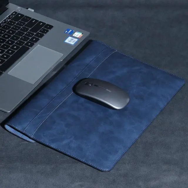 Alt view image 5 of 5 - CPNVWA Leather Laptop Sleeve for MacBook Pro 14 Inch M3 M2 Pro/Max 2023 & M1 Case,Slim and Durable Waterproof Protective Bag for 14 Inch Notebook Computer Cover,Blue