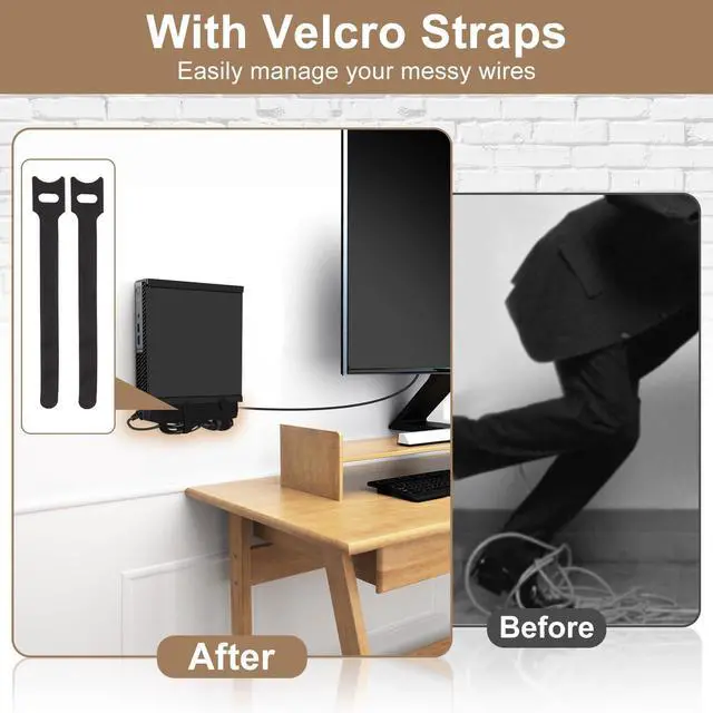 Alt view image 4 of 5 - 2 Pack Mount for Lenovo Tiny VESA System Mounting Bracket Wall VESA and Under Desk Mini PC Mount for Lenovo ThinkCentre Tiny Desktops M600 M700 M700z M715q M800z M900 M900x M900z
