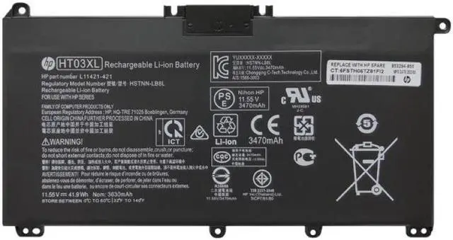 Main image of HP HT03XL Laptop Battery replaceable for Hp Pavilion 14-CE 14-CF 14-DF 15-CS 15-DA 15-DB 15-DW TPN-I130/I131/I132 L11421-422 HSTNN-LB8M 17-AR050WM 920046-121 421 541 HSTNN-IB7Y 11.55V 41.7Wh