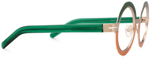 Alt view image 4 of 4 - VOOGLAM Fashion Round Blue Light Blocking Glasses for Women, Round Metal Eyewear Party Accessory Green-5777