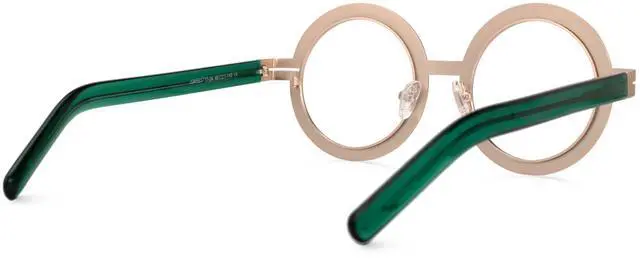 Alt view image 3 of 4 - VOOGLAM Fashion Round Blue Light Blocking Glasses for Women, Round Metal Eyewear Party Accessory Green-5777