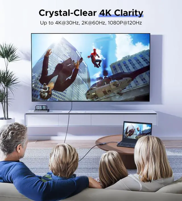 Alt view image 2 of 5 - Warrky 4K DisplayPort to HDMI Adapter 5 Pack,[Metal Case, Gold-Plated Pins] Uni-Directional Display Port (DP) to HDMI Monitor Converter 1080P@120Hz Compatible for HP, AMD, NVIDIA. Male to Female.