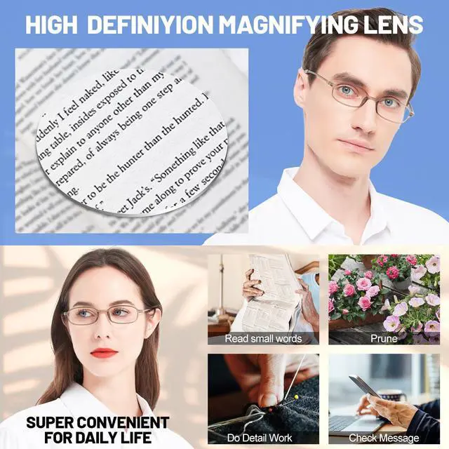 Alt view image 5 of 5 - WEMOOTANTS 4 Packs 3.0 Grey Reading Glasses for Men Women's Blue Light Blocking Readers 1.0 1.5 2.0 2.5 300 3.5 4.0