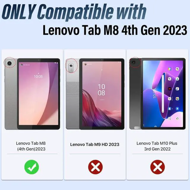 Alt view image 2 of 5 - Wineecy Backlit Keyboard Case for Lenovo Tab M8 4th Gen 8.0 Inch 2023 (TB-300FU /TB-300XU), 7 Colors Backlight Detachable Wireless Keyboard & PU Folio Stand Cover Case for Lenovo Tab M8 8" Gen 4 2023
