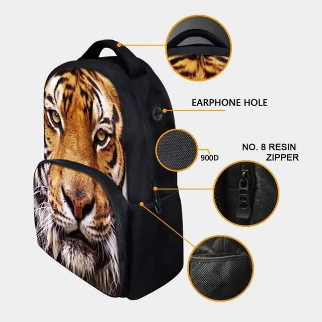 Alt view image 5 of 5 - ENDUO DESIGN Animal School Bag Leopard School College Backpack Teenagers Casual Daypack,17 Inch Laptop Backpack for